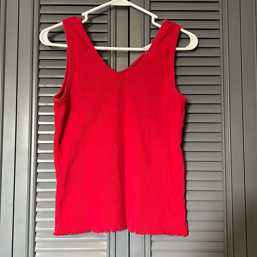 Levi’s : Red Ribbed Tank - XL - Picture 1 of 9